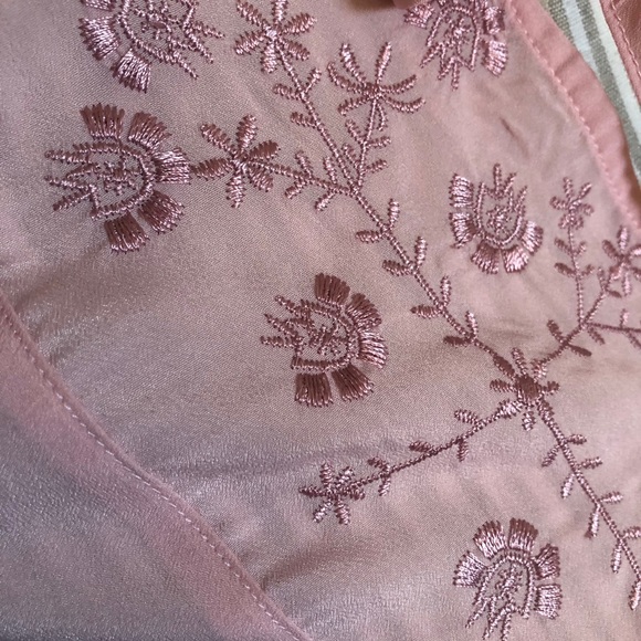 Pink Embroidered Peasant Smocked Top - Picture 6 of 9